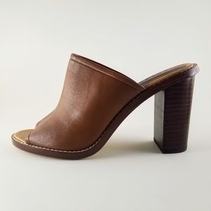 J. CREW Brown Leather Margo Mules NWOT sz 8.5